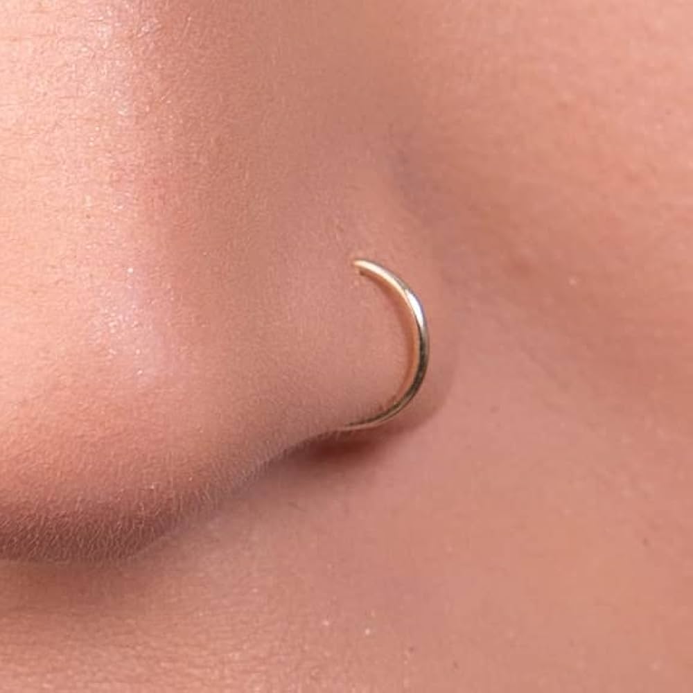 8mm simple silver nose rings for girls