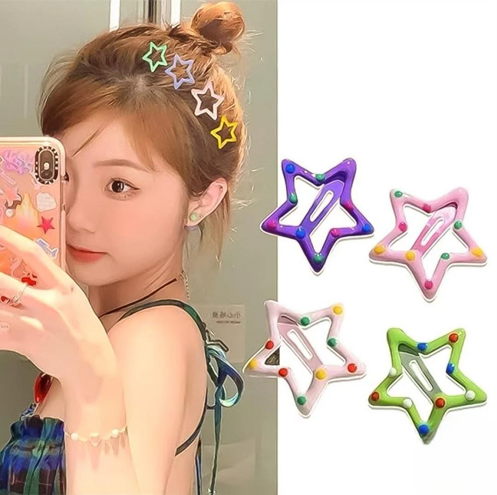 10pcs Colorful Star BB Hair Clips Adorable Hair Decoration for Girls and Kids