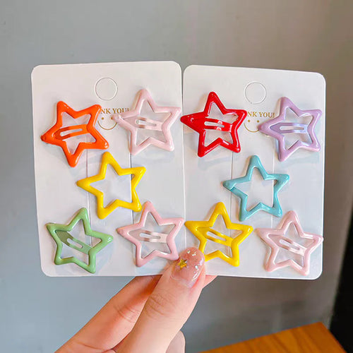 10pcs Colorful Star BB Hair Clips Adorable Hair Decoration for Girls and Kids