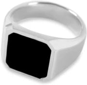 Geometric Polygon Stainless Steel Cushion Gem Stone Dripping Glue Black Square Enamel Sand Shell Male Punk Thumb Finger/Knuckle Signet Ring For Men's & Boy's
