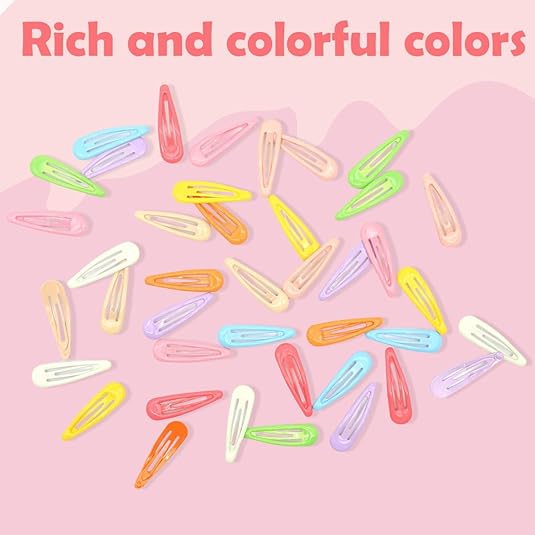 40Pcs Cute Hair Clips for Girls Kids, Colorful Alloy Bangs Hair Pins