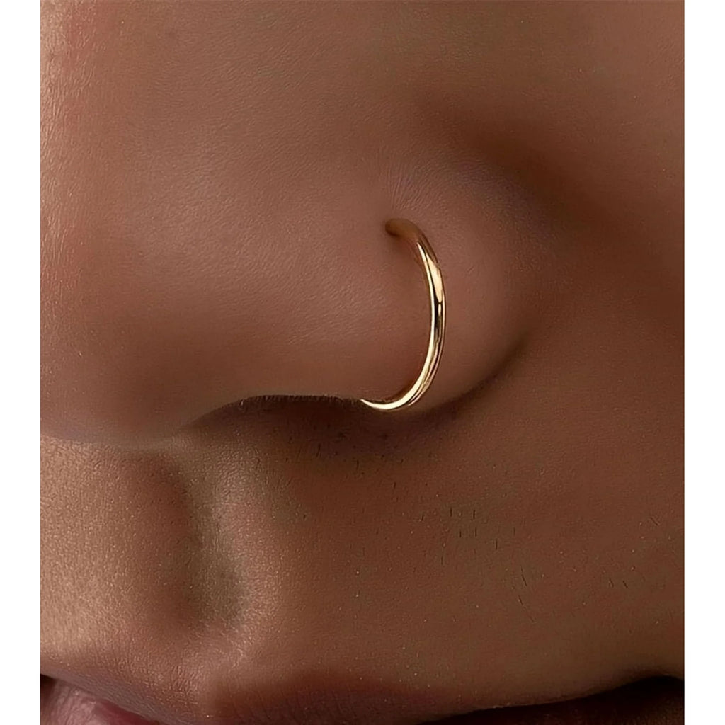 8mm simple silver nose rings for girls