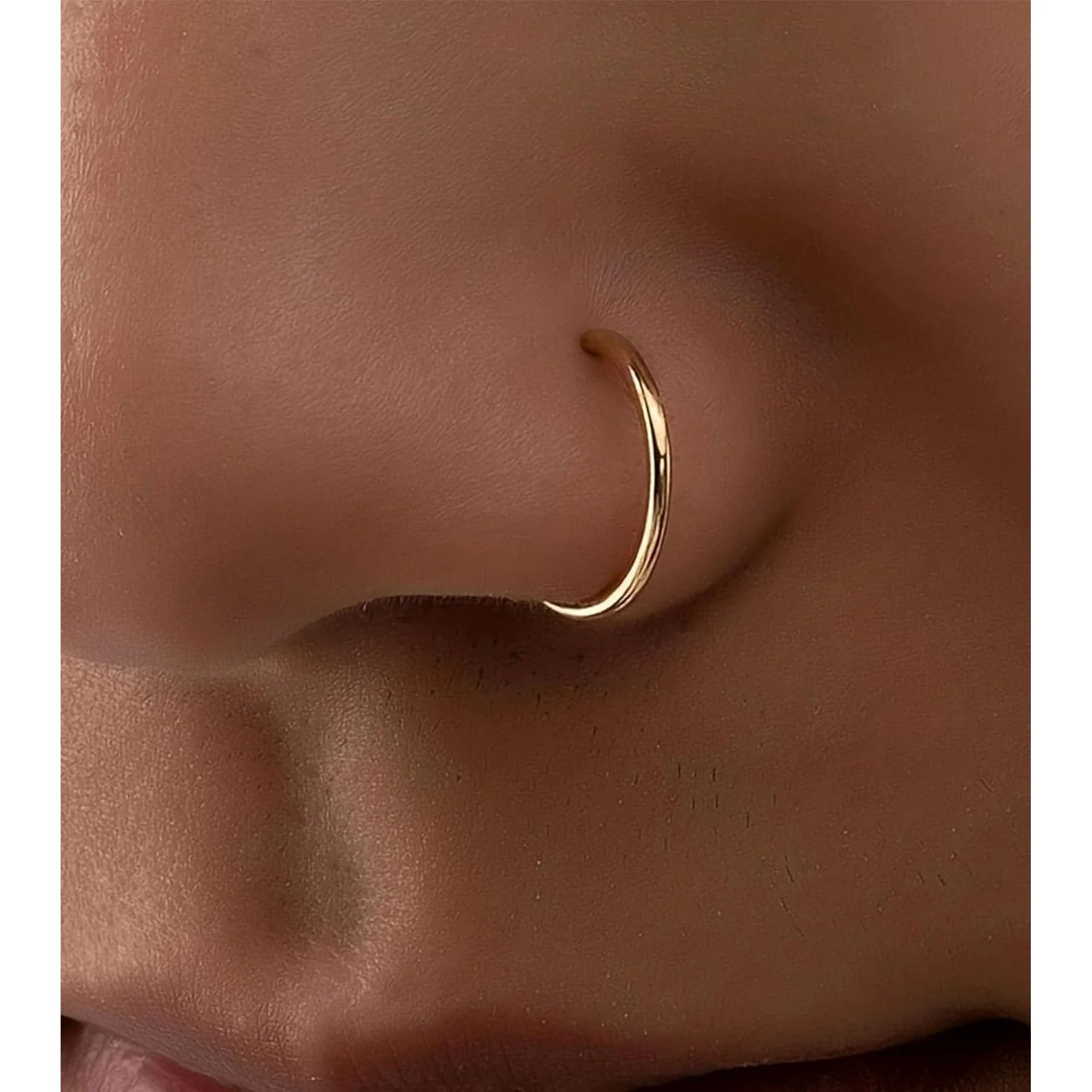 8mm simple silver nose rings for girls