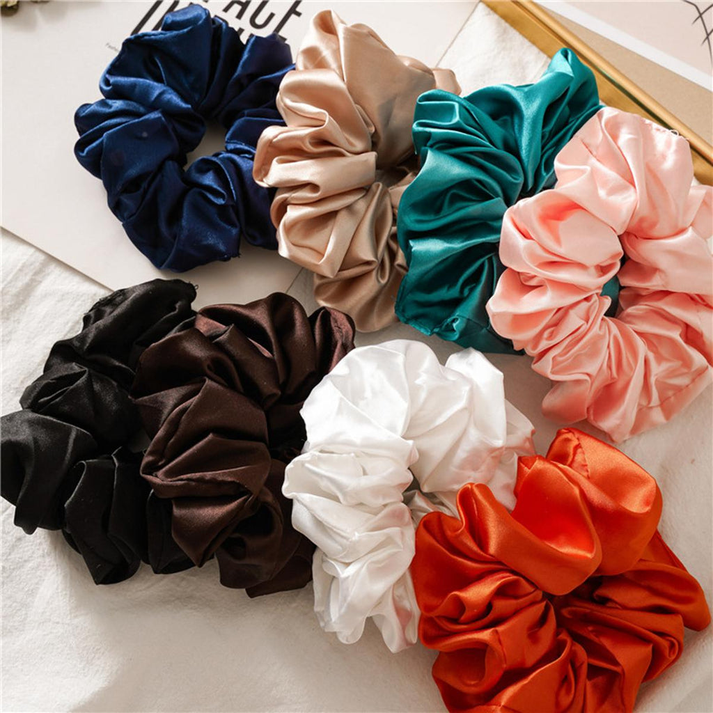 Pack of 3 High quality adjustable silk scrunchies for thick long hair