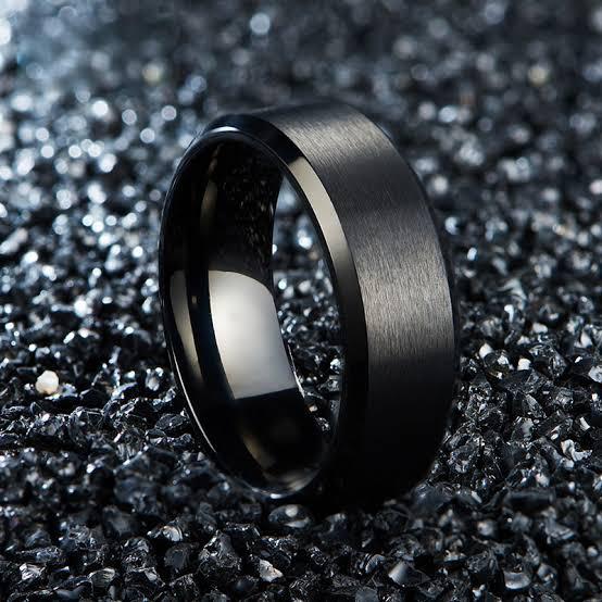 BLACK Samurai Titanium Stainless Steel Ring