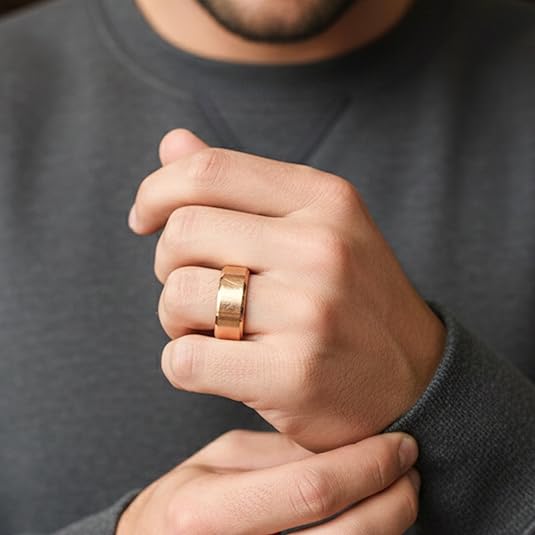 THE MEN THING AZURE CORE - ROSE GOLD - Pure Stainless Steel Men’s Ring for Men & Boys