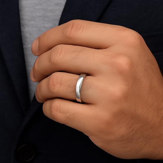 Sterling Silver Plain Band Ring for Daily Use for Men & Women