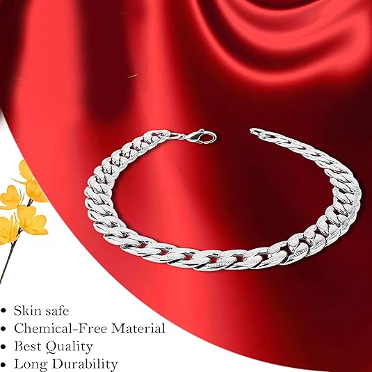 Necklace Chain Bracelet Silver Plated Stainless Steel Chain Style Silver Bracelet For Men