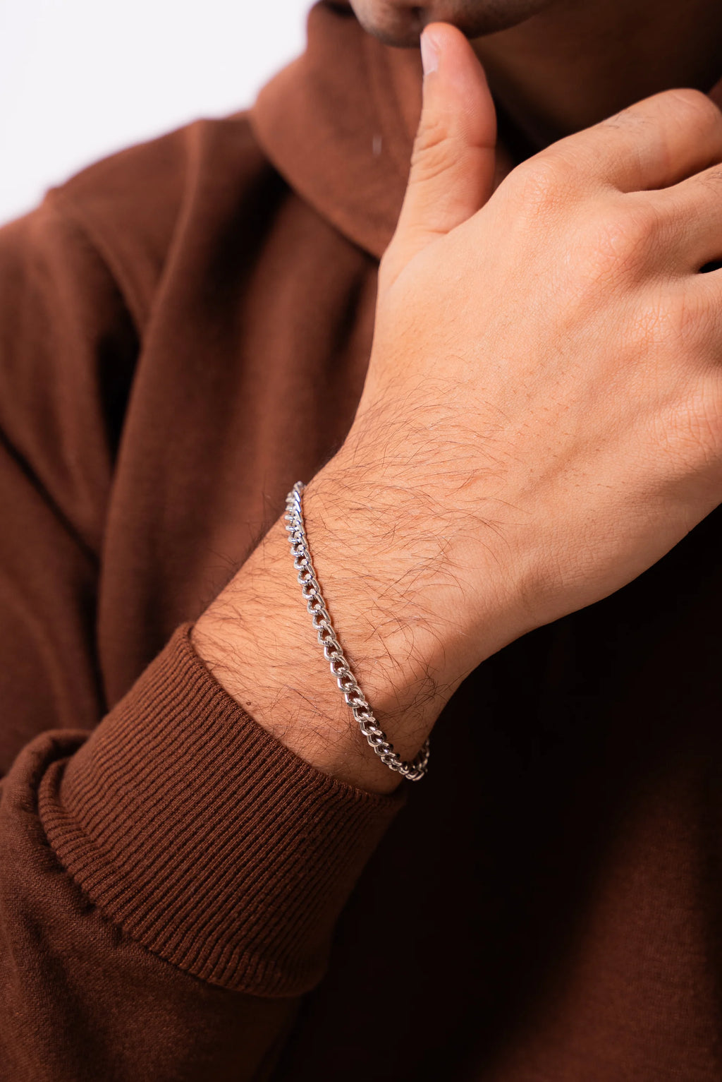 Silver Stainless Steel Chain Bracelet Boys