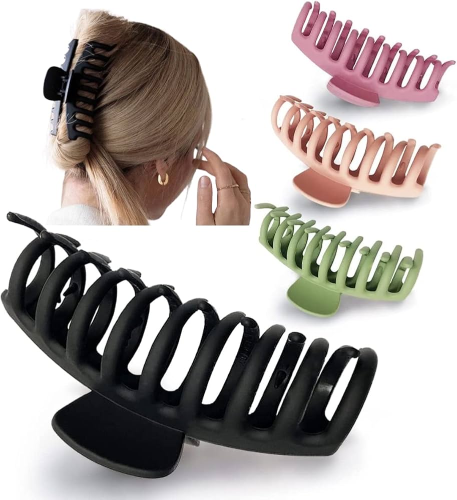 Large Round & Rectangle Clutchers for Women & Girls with Thick, Thin, Curly, Straight