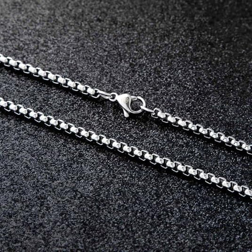 3mm Rounded Box Chain Stainless Steel 18 to 24inch Necklace for Men & Boy