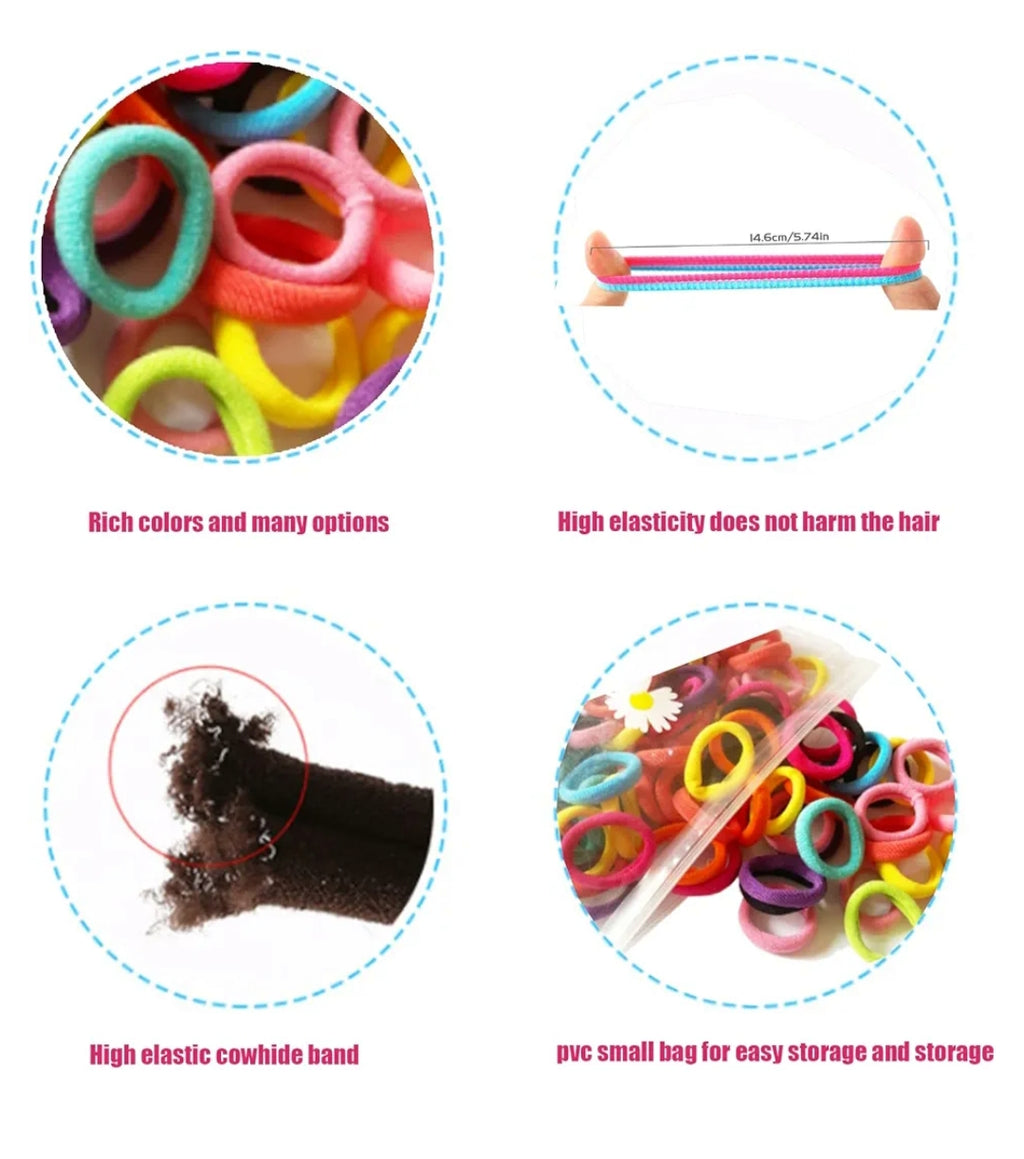 50 Pcs Small Elastic Hair Bands For Girls