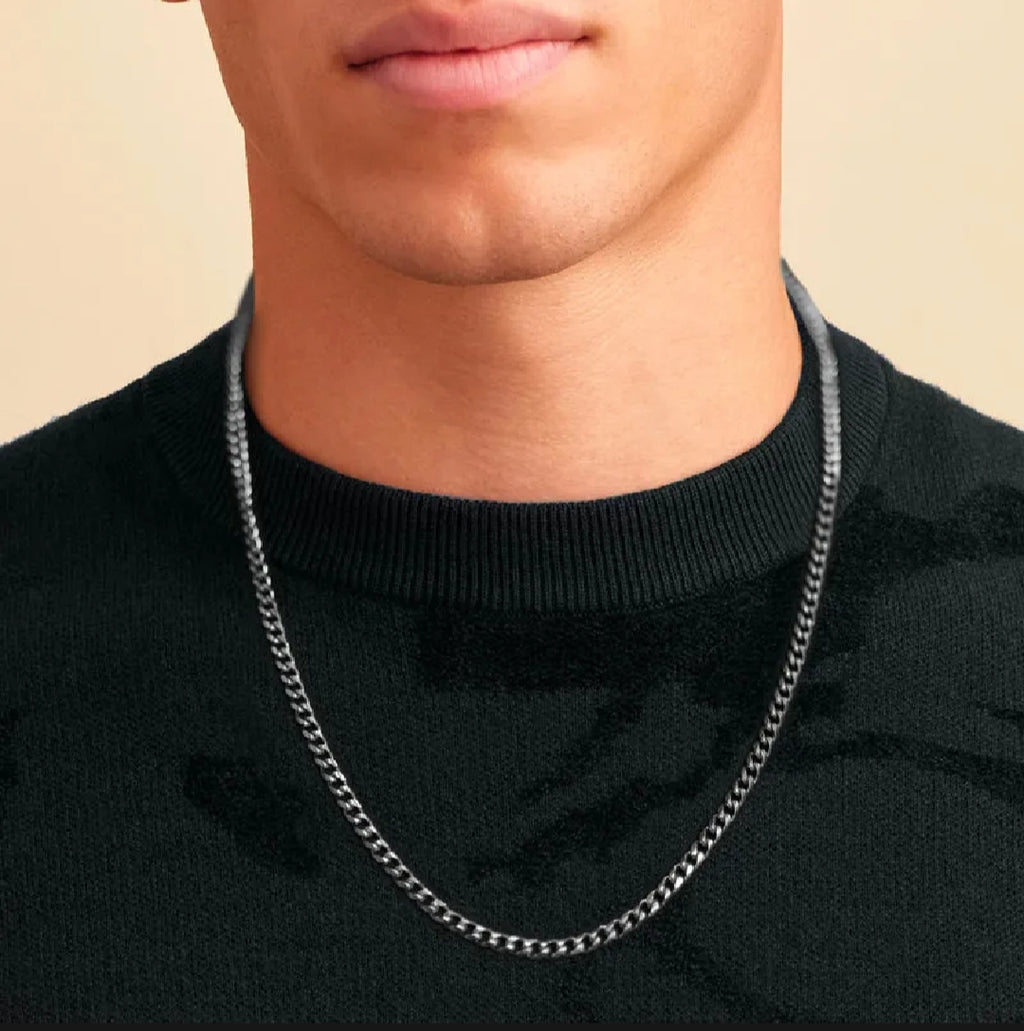 Silver starling cuban chain for men